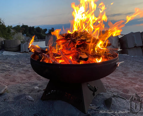 Liberty Outdoor Fire Pit With Standard Base – Heavy Gauge Steel | Made in USA Ohio Flame  Fire Pits