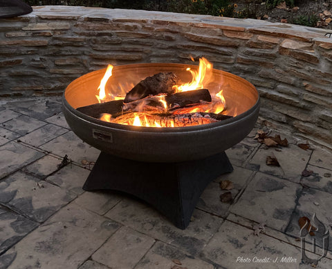 Liberty Outdoor Fire Pit With Standard Base – Heavy Gauge Steel | Made in USA Ohio Flame  Fire Pits
