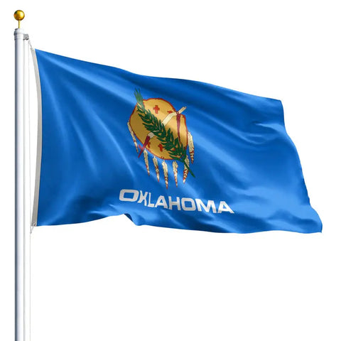Oklahoma State Flag 200 Denier Outdoor Nylon with UV Resistant SolarGuard Dyes – Durable Pride | Made in USA Freedom Flag and Pole 