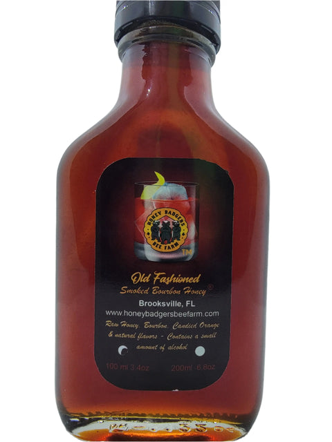 Old Fashion Smoked Bourbon Honey Honey Badgers Bee Farm  Honey