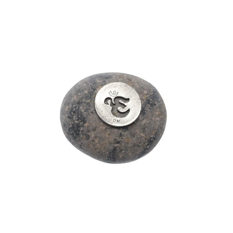 Om Meditation Stone – Natural River Rock Spiritual Gift | Mindfulness Aid Made in USA Whitney Howard Designs  Meditation Stones