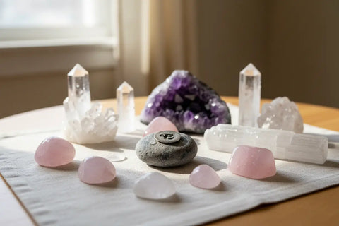 Om Meditation Stone – Natural River Rock Spiritual Gift | Mindfulness Aid Made in USA Whitney Howard Designs  Meditation Stones