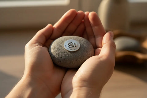 One Day at a Time Meditation Stone – Natural River Rock Mindfulness Gift | Recovery Support Made in USA Whitney Howard Designs  Meditation Stones