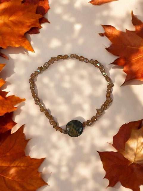 Orange Electroplated Druzy and Jasper Stretch Bracelet – Handmade Gemstone Jewelry | Made in USA Michelle Marie Boutique  Bracelets