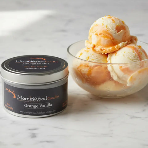 Orange Vanilla Scented Soy Candle Tin – 7oz Clean Burn | Hand-Poured Home Fragrance | Made in USA MorninWood Candles  Candles