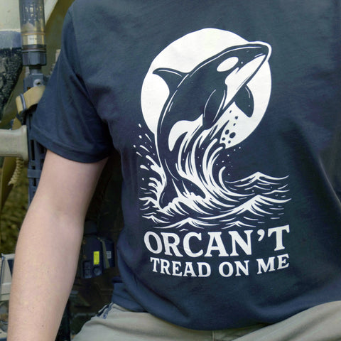 Orcan’t Tread On Me Graphic T-Shirt – Patriotic Sports Fan Tee | 100% Made in USA Cotton American Lictor  T-Shirt