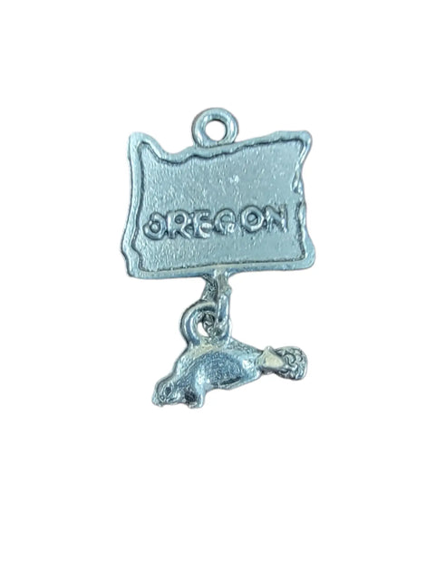 Oregon State Pewter Charm 1.5 Inch – Handmade Travel Pendant with Beaver Design | Made in USA Michelle Marie Boutique  Charms and Pendants