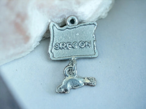 Oregon State Pewter Charm 1.5 Inch – Handmade Travel Pendant with Beaver Design | Made in USA Michelle Marie Boutique  Charms and Pendants