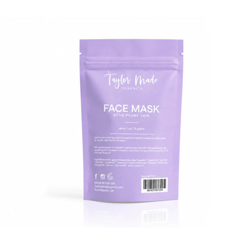 Organic Acne Face Mask 1 oz – Tea Tree, Lavender & Calendula Clay Detox Treatment | Made in USA Taylor Made Organics  face mask