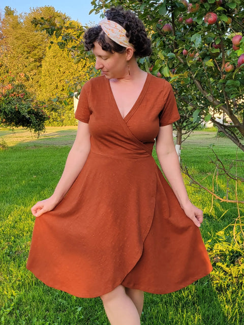 Organic American Made Cotton - Slub Wrap Dress Adventure Clothes Company  Womens