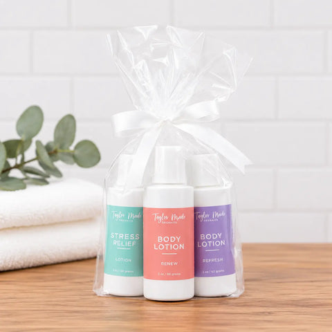 Organic Botanical Lotion Trio Gift Set 2oz – Mindful Self-Care with Essential Oils | Crafted in USA Taylor Made Organics  gift set