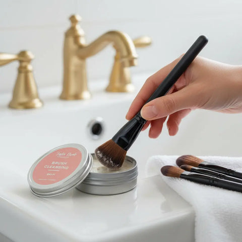 Organic Brush Cleansing Balm 2oz – Sulfate-Free Cosmetic Tool Cleaner with Coconut and Castor Oils | Made in USA Taylor Made Organics  makeup tools