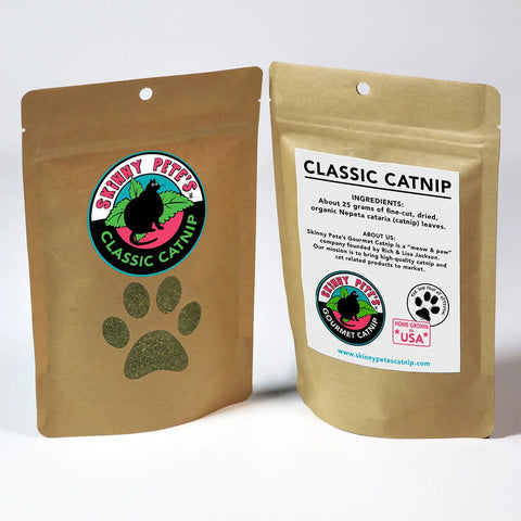Organic Catnip Packet 25 Gram – Skinny Pete's Gourmet Catnip | Made in USA Skinny Pete's Gourmet Catnip  Pet Gift