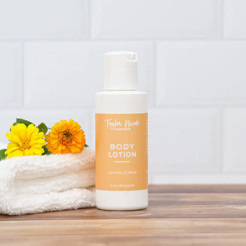 Organic Citrus Body Lotion 8 oz – Hydrating Moisturizer with Orange and Grapefruit Oils | Made in USA Taylor Made Organics  lotion