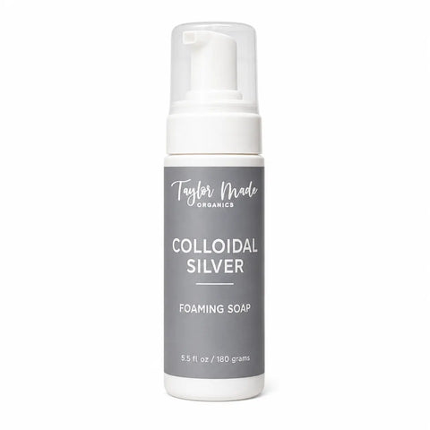 Organic Colloidal Silver Foaming Soap 5.5 oz – Antibacterial Skincare Cleanser | Made in USA Taylor Made Organics  bar soap