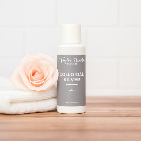 Organic Colloidal Silver Gel 2 oz – Acne Treatment with 150 ppm Antibacterial Power | Made in USA Taylor Made Organics  therapeutic cream