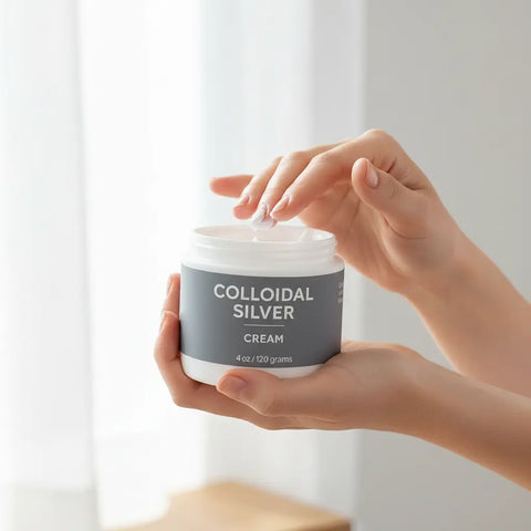 Organic Colloidal Silver Moisturizing Cream 2oz – Soothes Sensitive Skin – Taylor Made Organics | Made in USA Taylor Made Organics  therapeutic cream