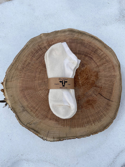 Organic Cotton Ankle Socks 3-Pack – Undyed Soft Fabric Toxin-Free | Made in USA Rowe Naturals  Organic Cotton Clothing