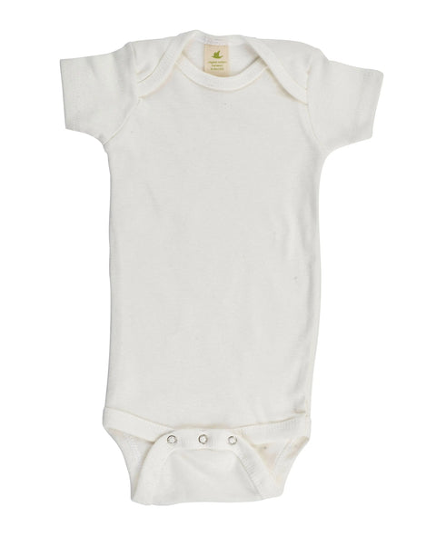 Organic Cotton Baby Bodysuit – Short Sleeve Snappie | Made in USA Spiritex | Sustainable Apparel  Short Sleeve Snappie