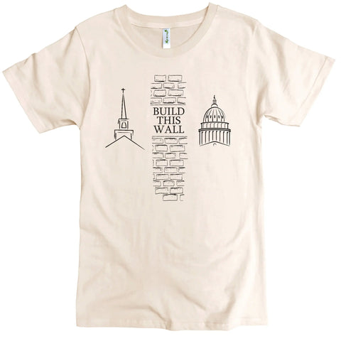 Organic Cotton Build This Wall Graphic Tee – Classic Crewneck | Made in USA Spiritex | Sustainable Apparel  Men's Graphic Tees