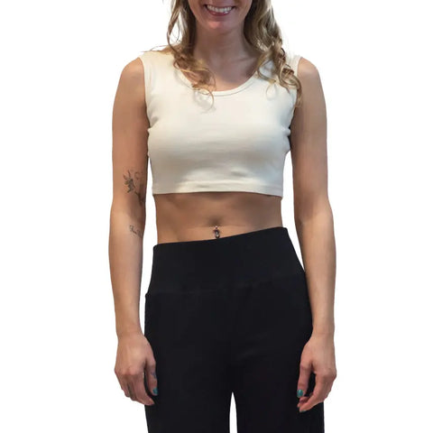 Organic Cotton Crop Tank Top – Spiritex 1x1 Baby Rib Knit | Made in USA Spiritex | Sustainable Apparel  Women's Tees & Tanks