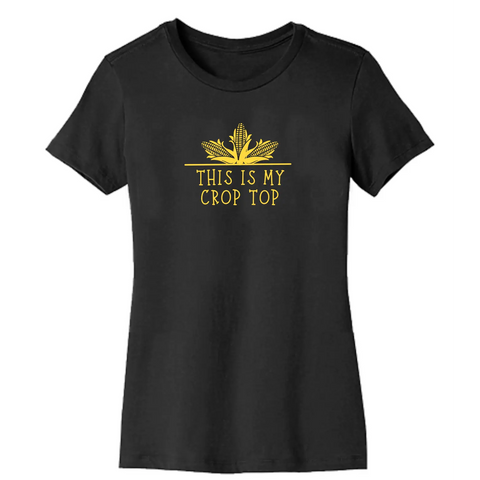 Organic Cotton Crop Tee – Unisex Stretch Vinyl Design | Made in USA Suede Kloth 