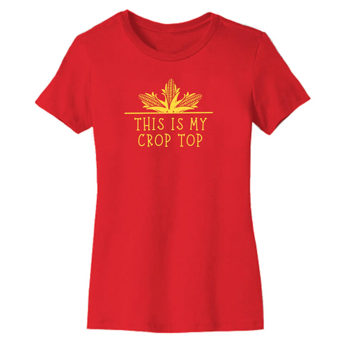 Organic Cotton Crop Tee – Unisex Stretch Vinyl Design | Made in USA Suede Kloth 