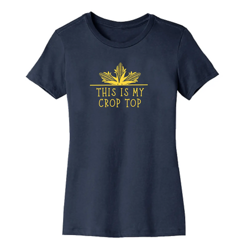 Organic Cotton Crop Tee – Unisex Stretch Vinyl Design | Made in USA Suede Kloth 