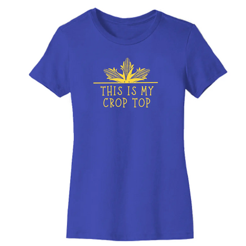 Organic Cotton Crop Tee – Unisex Stretch Vinyl Design | Made in USA Suede Kloth 