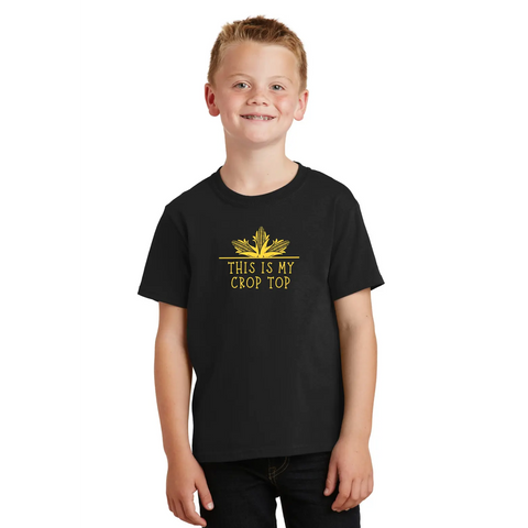 Organic Cotton Crop Tee – Unisex Stretch Vinyl Design | Made in USA Suede Kloth 