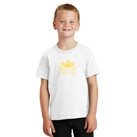 Organic Cotton Crop Tee – Unisex Stretch Vinyl Design | Made in USA Suede Kloth 