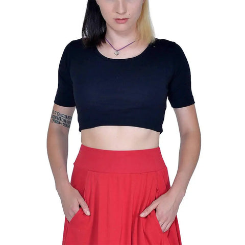 Organic Cotton Crop Top – Soft Baby Rib Knit – Handmade USA | Spiritex Spiritex | Sustainable Apparel  Women's Tees & Tanks