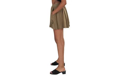 Organic Cotton Drape Shorts – Lightweight Jersey Skort | Made in USA Spiritex | Sustainable Apparel  Women's Pants & Shorts