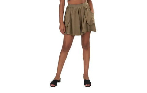 Organic Cotton Drape Shorts – Lightweight Jersey Skort | Made in USA Spiritex | Sustainable Apparel  Women's Pants & Shorts