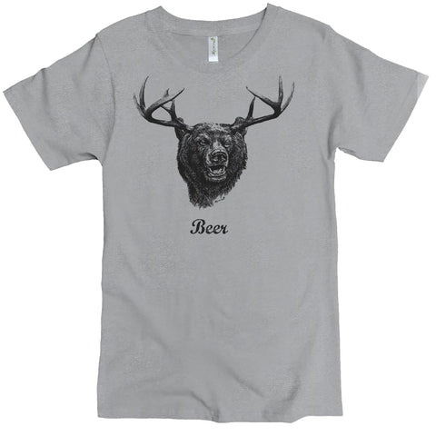Organic Cotton Graphic Tee – Bear Antlers Design | Made in USA Spiritex | Sustainable Apparel  Men's Graphic Tees