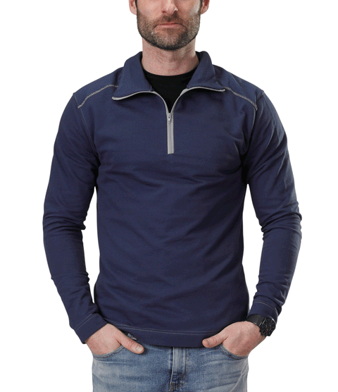 Organic Cotton Half Zip Pullover – Lightweight French Terry Sweatshirt | Made in USA Spiritex | Sustainable Apparel  Men's Sweatshirts & Hoodies