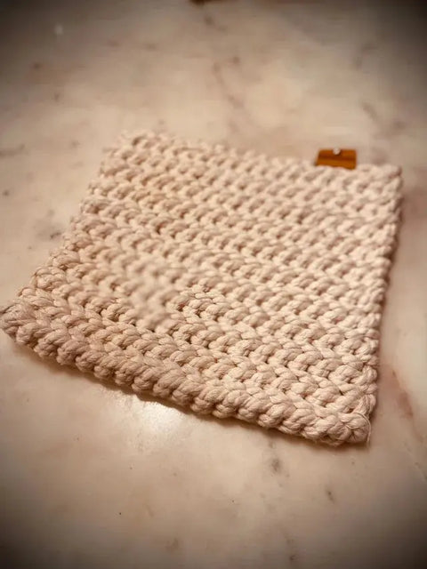 Organic Cotton Heat Resistant Trivet and Potholder Set – Handcrafted Kitchen Essential | Made in USA Suede Kloth 