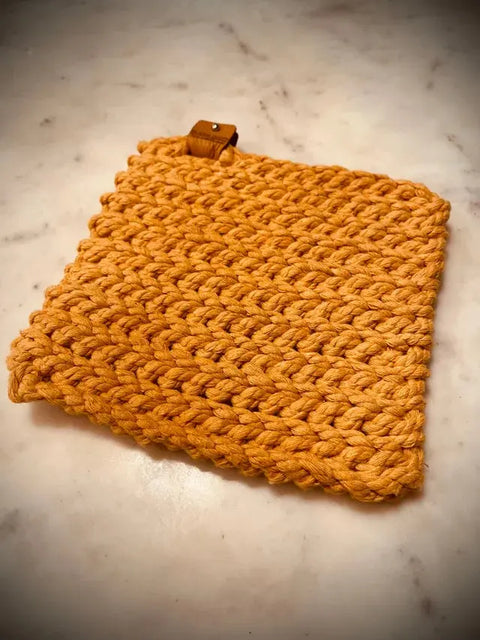 Organic Cotton Heat Resistant Trivet and Potholder Set – Handcrafted Kitchen Essential | Made in USA Suede Kloth 