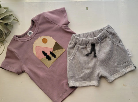 Organic Cotton Kids Mountain Embroidered T-Shirt – Breathable Crew Neck Tee | Made in USA Adventure Clothes Company  Baby and Toddler