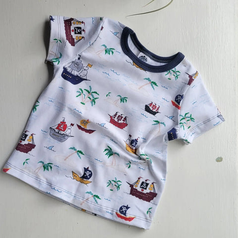 Organic Cotton Kids Pirate Theme T-Shirt – Durable Crew Neck Tee | Made in USA with American Fabric Adventure Clothes Company  Baby and Toddler
