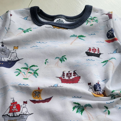Organic Cotton Kids Pirate Theme T-Shirt – Durable Crew Neck Tee | Made in USA with American Fabric Adventure Clothes Company  Baby and Toddler