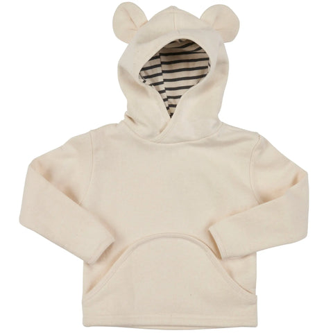 Organic Cotton Kids Pullover Hoodie With Bear Ears – Medium Weight Fleece | Made in USA Spiritex | Sustainable Apparel  Children's Jackets & Pullovers