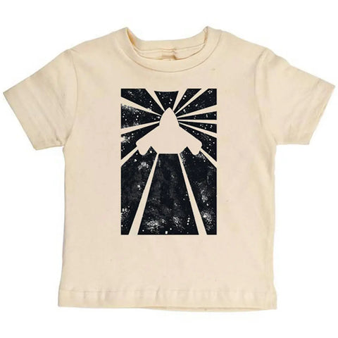 Organic Cotton Kids Rocket Ship Tee – Soft Breathable Shirt | Made in USA Spiritex | Sustainable Apparel  Graphic Youth Tees