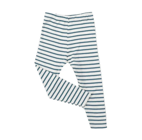 Organic Cotton Kids Sailor Stripe Leggings – Soft Baby Rib Knit | Made in USA Spiritex | Sustainable Apparel  Children's Pants