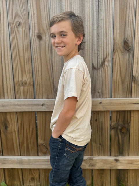 Organic Cotton Kids T-Shirt 100% Natural Fabric Undyed Crew Neck Tee – Soft Comfort | Made in USA Rowe Naturals  Organic Cotton Clothing