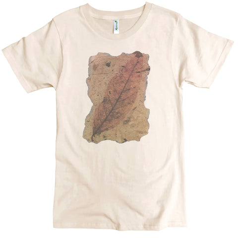 Organic Cotton Leaf Fossil Graphic Tee – Mediumweight Crewneck | Made in USA Spiritex | Sustainable Apparel  Men's Graphic Tees