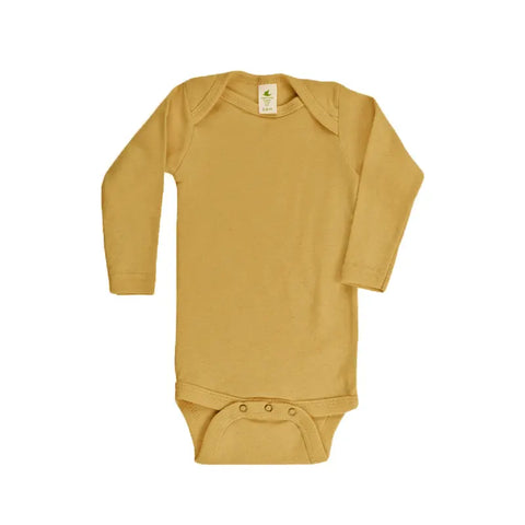 Organic Cotton Long Sleeve Baby Bodysuit – Soft Rib Fabric | Made in USA Spiritex | Sustainable Apparel  Long Sleeve Snappie
