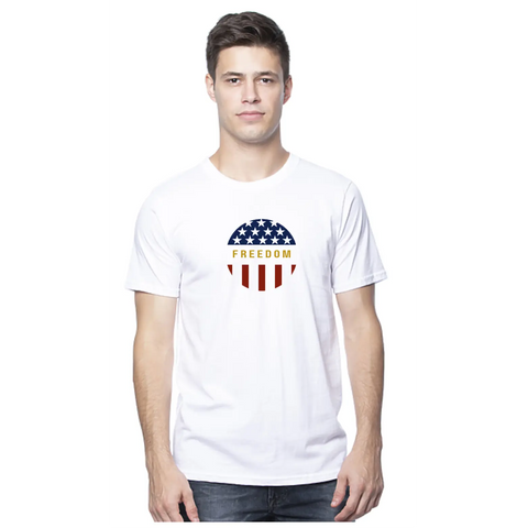Organic Cotton Patriotic Freedom T-Shirt – Unisex Stretch Vinyl Print | Made in USA Suede Kloth 