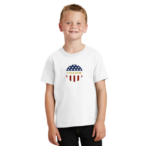 Organic Cotton Patriotic Freedom T-Shirt – Unisex Stretch Vinyl Print | Made in USA Suede Kloth 