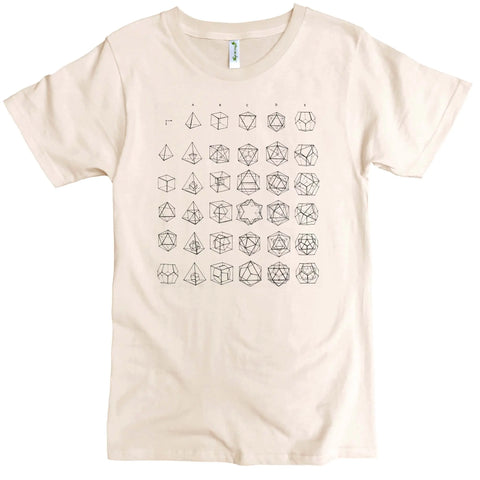 Organic Cotton Platonic Solids Graphic Tee – Sustainable Crewneck | Made in USA Spiritex | Sustainable Apparel  Men's Graphic Tees